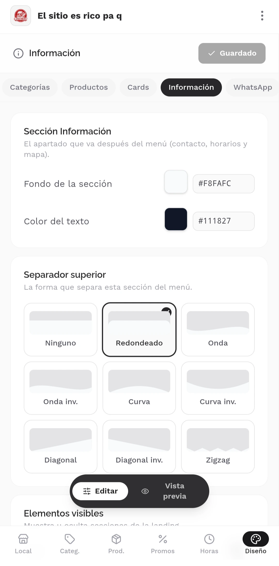 Personaliza tu página a tu gusto en celular