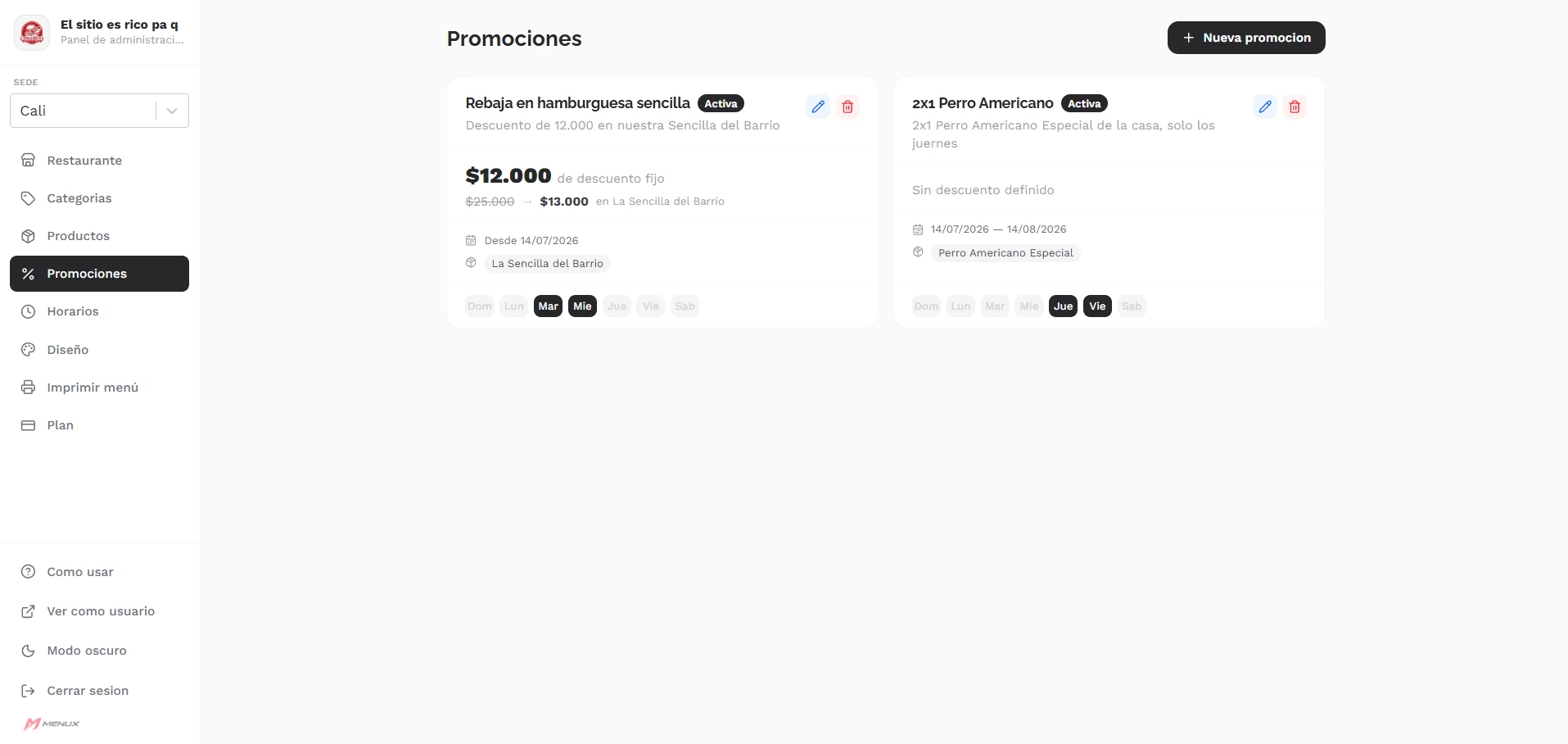 Activa una oferta con un solo clic